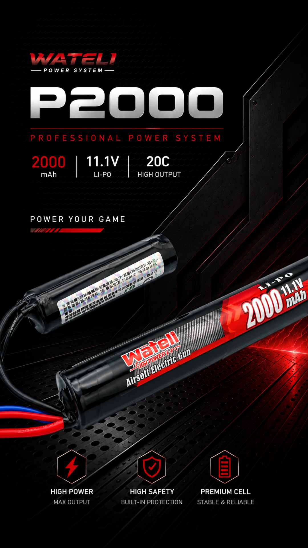 WATELI P2000 Li-Po Battery Hero