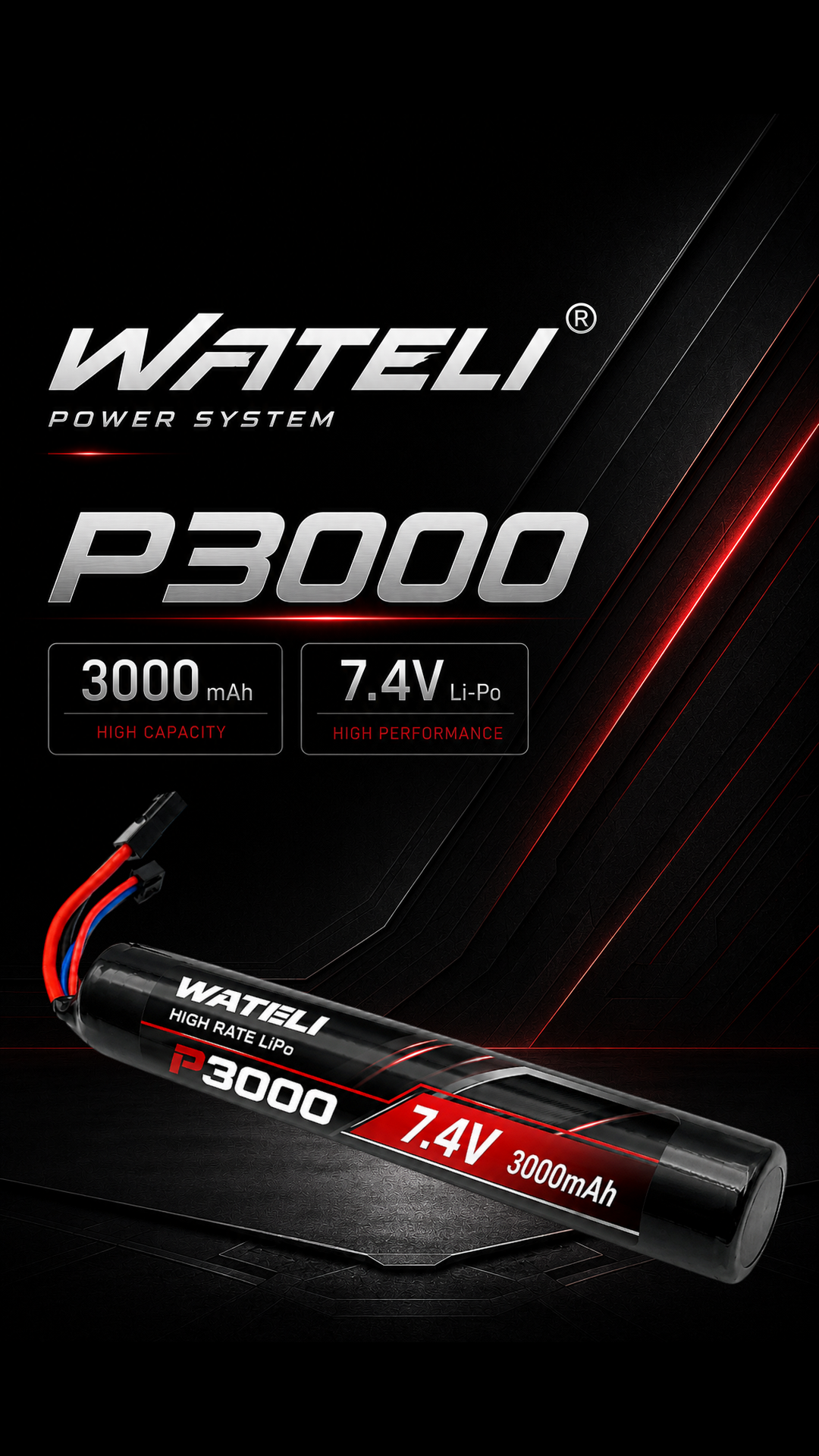 WATELI P3000 Li-Po Battery 手機首頁主視覺